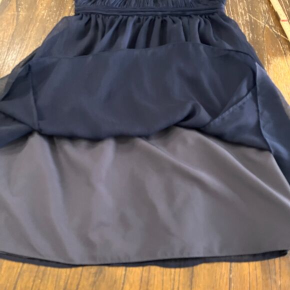J.Crew Dark Navy Chiffon Dress – Style 56002 – Size 10 - Picture 6 of 14
